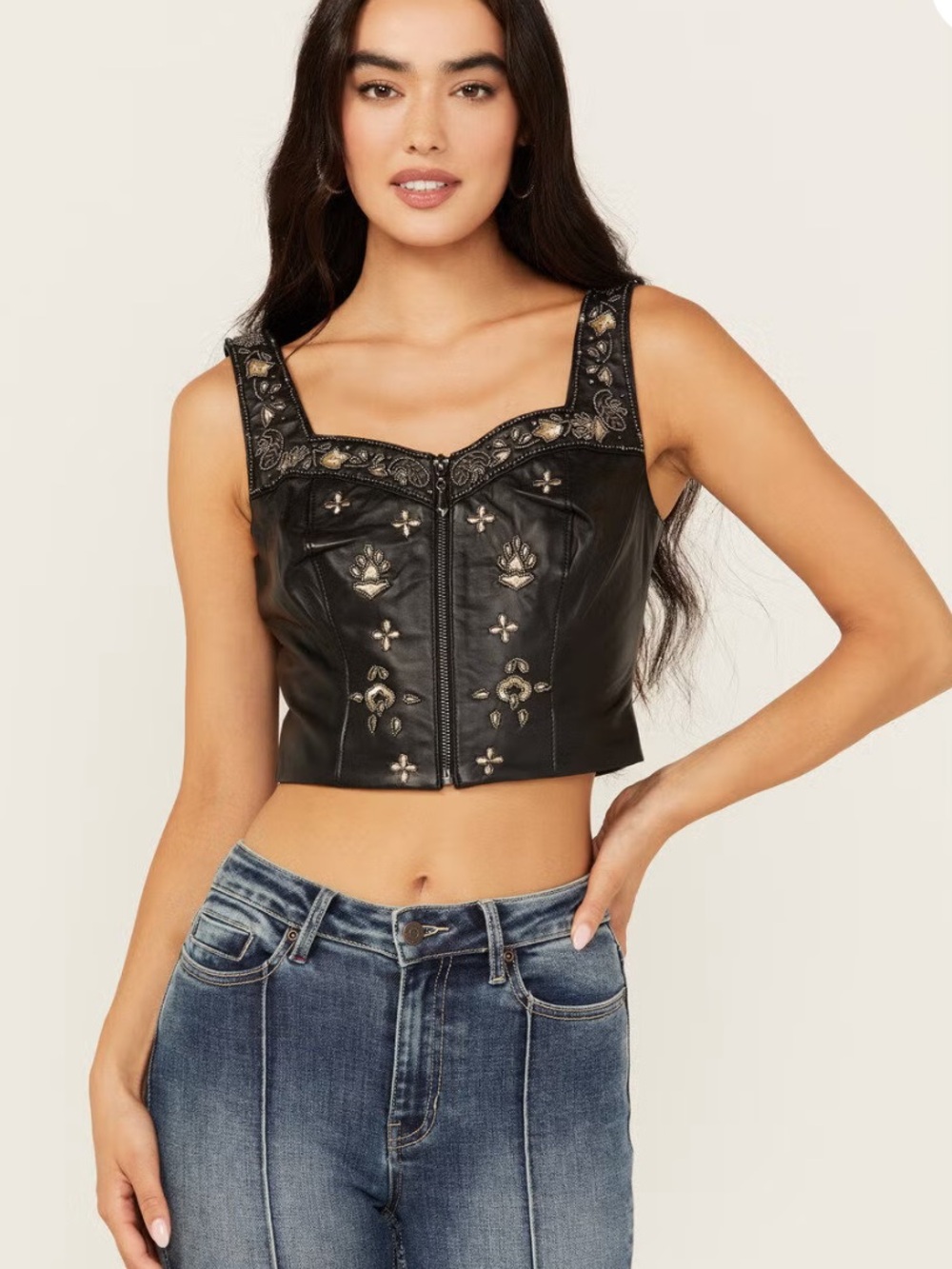 Idyllwind Women’s Sunset Embellished Leather Bustier